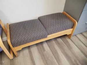 Wood Frame 2-Seat Lobby Bench 