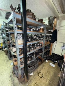 (2) Industrial Parts Racks Includes Assorted Transmission Parts  