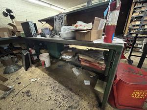 Metal Workbench Includes Assorted New &#38; Used Parts 