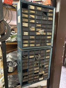 (2) Plastic Small Parts Organizers with Assorted Parts 