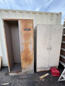(2) Mixed Metal Storage Cabinets (One is Missing a Door) 