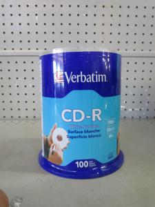 Verbatim cd- r, white surface, 100 ct/ pack. 4 ct. 