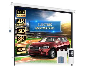 Motorized projector scree 110&#34; indoor and outdoor movie screen, 110 inch electric, courthouse, new