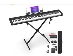 Starfsvor sp-88s 88 keys electronic keyboard set , black/ red, new open box, looks complete 