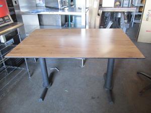 Wood Top Dining Table on 2-Leg Bases - 47&#34; x 31&#34; x 29&#34; 