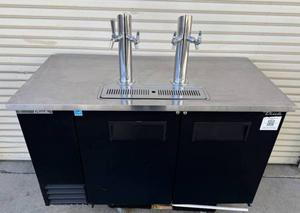 True 59&#34; Wide Refrigerated Keg Cooler with 2-Towers and 4-Taps 