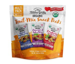 Pack of 22 Nature Garden Organic Trail Mix Snack Packs, 1.2 Oz, Exp. 08/2025