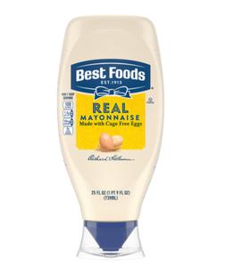 2 Bottles, Hellmann&#39;s Real Mayonnaise, 25 Oz., Exp. 09/03/2025