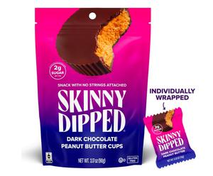 Pack of 28, Skinny Dipped Dark Chocolate Peanut Butter Cups, Exp. 03/26