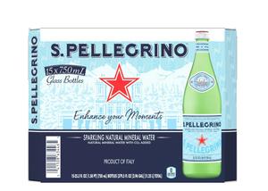 15 Bottles, S Pellegrino Sparkling Natural Mineral Water, Exp. 04/27