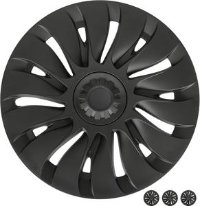 Set of 4 Wheel Covers for Tesla Model Y - Matte Black, 19&#34;