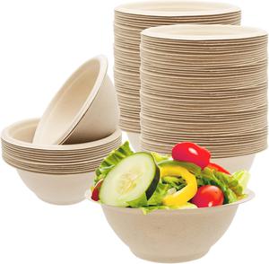 50 Pack Compostable Paper Bowls, 8oz