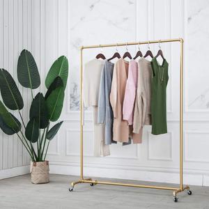 (Retail $108.00) Industrial Pipe Clothing Rack, 47x63x16 Inch, Gold 