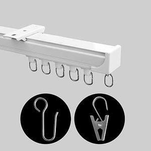 (Retail $58.99) MaKefeile Ceiling Curtain Track, Clip Hook Set, 3&#39;-9&#39;, White