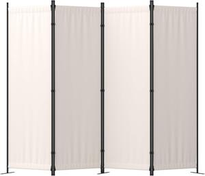 Phonjoroo 4 Panel Folding Privacy Screen, 88 Inch, White 