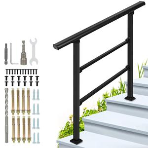 (Retail $69.99) 3-Step Outdoor Stair Railing, Black