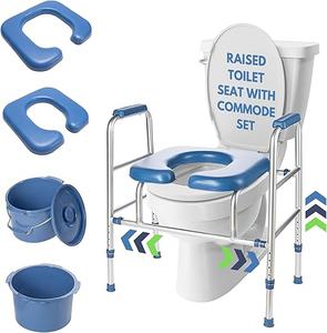 (Retail $99.99) Idelaid Toilet Seat Risers for Seniors with 2 Padded Seats