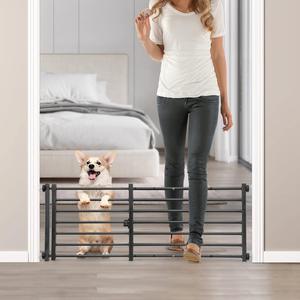 26&#34;-41&#34; Extra Wide Full Metal Pet Gate, Black