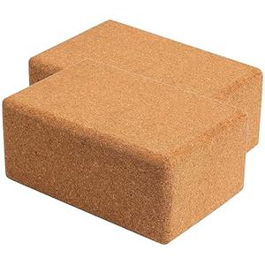 Volcano Cork Yoga Blocks 2 Pack Set - Natural Cork from Portugal, 9&#34;x6&#34;x4&#34;