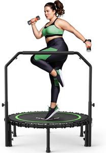 (Retail $149.99) Bcan Foldable Mini Trampoline with U Shape Adjustable Foam Handle