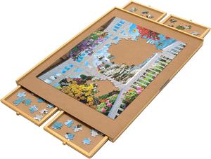 (Retail $69.99) Bits and Pieces Puzzle Board with Drawers, 1500 Piece Jigsaw Puzzle, 26&#34;x35&#34;