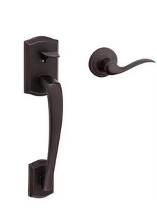 Kwikset Prescott Door Handleset Only with Tustin Door Handle in Venetian Bronze (retail price $107) 