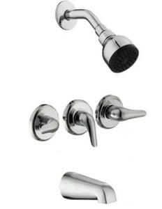 Glacier Bay 1002 910 935 Aragon 3-Handle 1-Spray Tub and Shower Faucet Chrome AS-IS