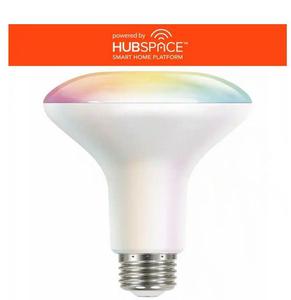(X4) EcoSmart 65-Watt Equivalent Smart BR30 Color Changing CEC LED Flood Light Bulb with Voice Control Powered by Hubspace (1-Bulb) AS-IS