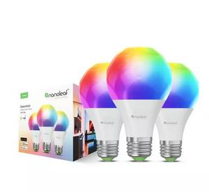 (X3) Nanoleaf Essentials Matter A19 Smart Bulb Bright White and Color 60W Equivalent- Thread and Bluetooth (3 Pack) AS-IS