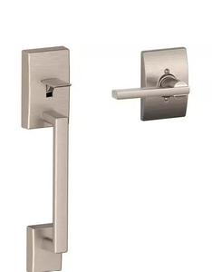 Schlage Century Satin Nickel Door Handleset Grip with Latitude Door Handle and Century Trim (retail price $109) 