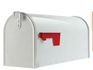 (X2) Architectural Malboxes Elite White, Medium, Steel, Post Mount Mailbox AS-IS