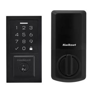 Kwikset SmartCode 270 Contemporary Matte Black Touchpad Single Cylinder Electronic Deadbolt Featuring SmartKey Security (retail price$119) 