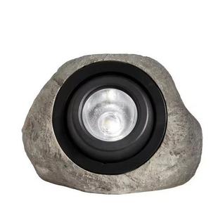 Hampton bay 30 Lumen Gray Integrated LED Weather Resistant Outdoor Solar Rock Spotlight with Adjustable Lamp Head