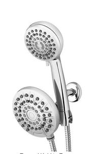 Waterpik 8-Spray Patterns with 1.8 GPM 6.25 in. Wall Mount Dual Shower Head and Handheld Shower Head in Chrome