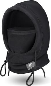 GXCROR Balaclava Face Mask Windproof Fleece Ski Mask for Men and Women, Black