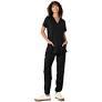 floralhue Women&#39;s V-Neck Scrubs Top &#38; Cargo Pants Set,Large, Black