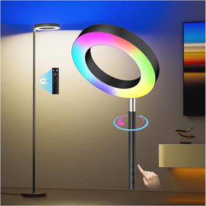 (Retail $59.99) FULSUNT LED RGB Floor Lamp, Dual-Sided Bright Standing Lamp with Remote, 42W, Dual Sided Black