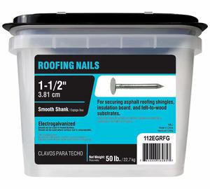 MSRP $60 - Grip-Rite #11 x 1-1/2 in. Electro-Galvanized Steel Roofing Nails (50 lb.-Pack)  _ AN858