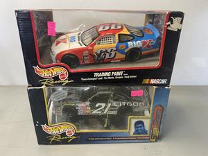 (Retail $40) NASCAR Hot Wheels 1:24 Scale Die Cast Stock Cars (#66 &#38; #21 Cars)