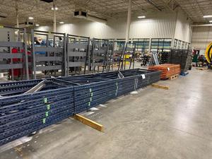 Industrial Pallet Racking with 8Ft Beams  96&#34;x42&#34;x240&#34;  with Metal Wire Decking (Already Broken Down on 3 Skids)