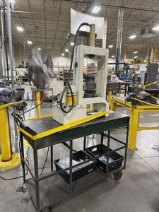 Sunnen Press Model BP-10 on Industrial Table (Contents on Bottom Not Included)