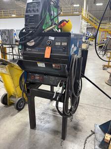 Miller Deltaweld 452 CV-DC Welding Power Source on Industrial Stand (Small Welder Not Included)