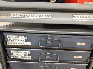 Four Drawer Parts Bin with Assorted Gage Pins 