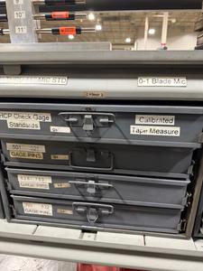Four Drawer Parts Bin with Assorted Gage Pins and More