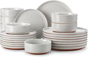 (Retail $122.39) 24 Pieces Malacasa Modern Ceramic Dinnerware Set