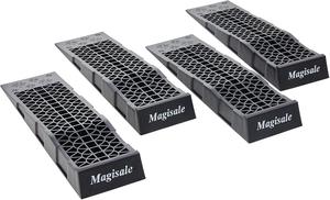 (Retail $64.98) Pack of 4 Magisale Low Profile Car Ramp - Black