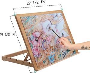(Retail $69.99) Falling in Art 5-Position Wood Drafting Table Easel Drawing and Sketching Board, 29 1/2 Inches by 19 2/3 Inches