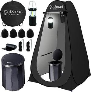 (Retail $62.98) Outdoor Portable Toilet Set, Folding XL Toilet
