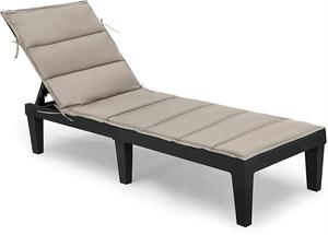 Foldable Outdoor Chaise Lounge Cushion - Khaki