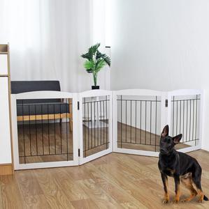 Freestanding Foldable Dog Gate - White, 20&#34;x49&#34;-74&#34;x24&#34;